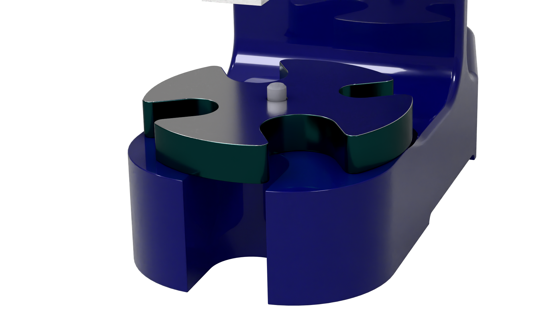 Arbor press base and support plate with larger micro-fillets and more pronounced edge highlights