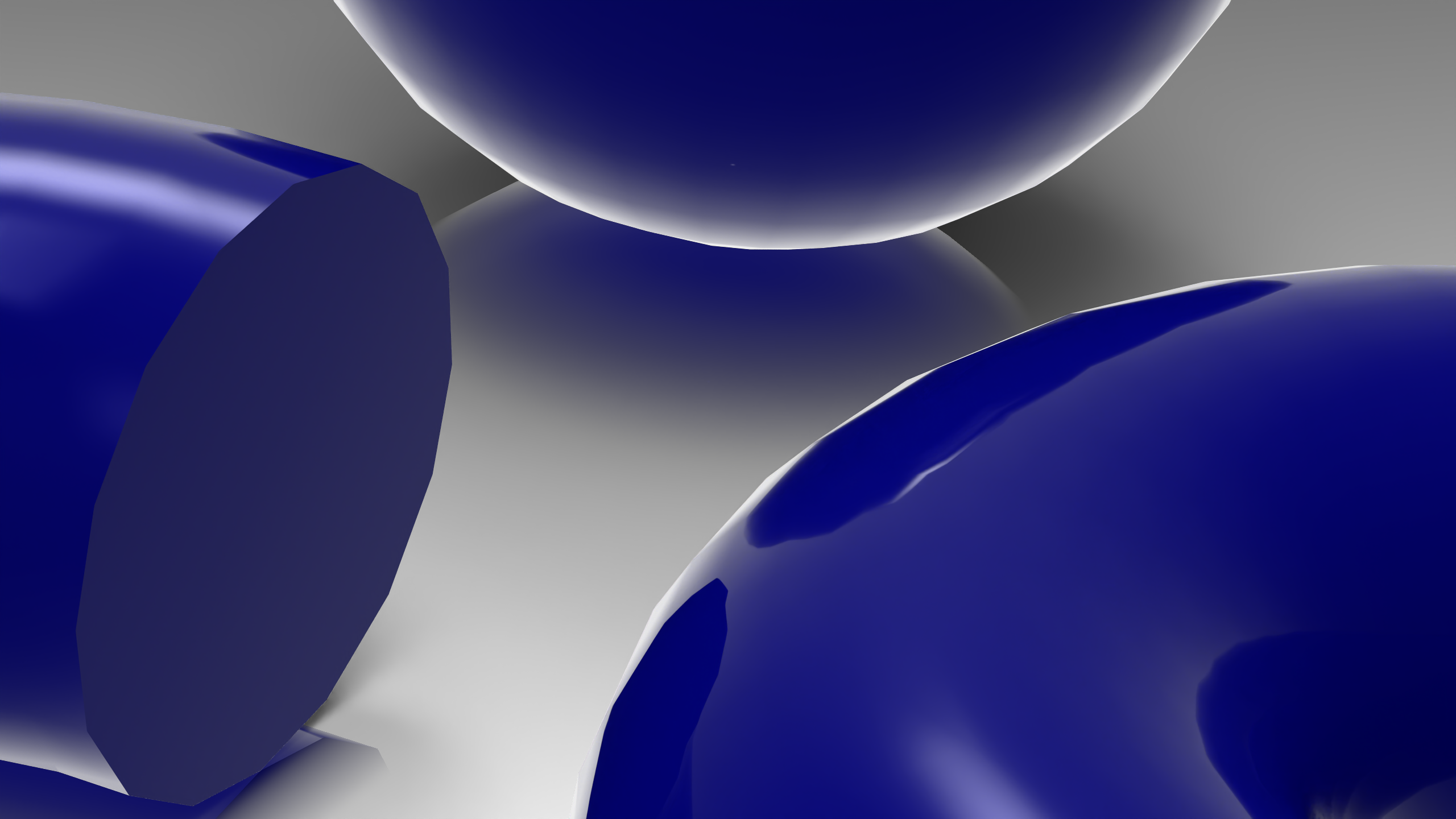 Close-up without View-Based Tessellation showing polygonal facets along the elbow end and curved silhouettes